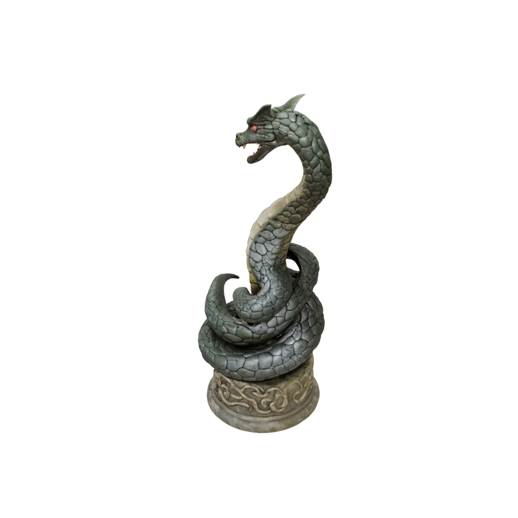 Camo Bust Sea Serpent Coiled Upright