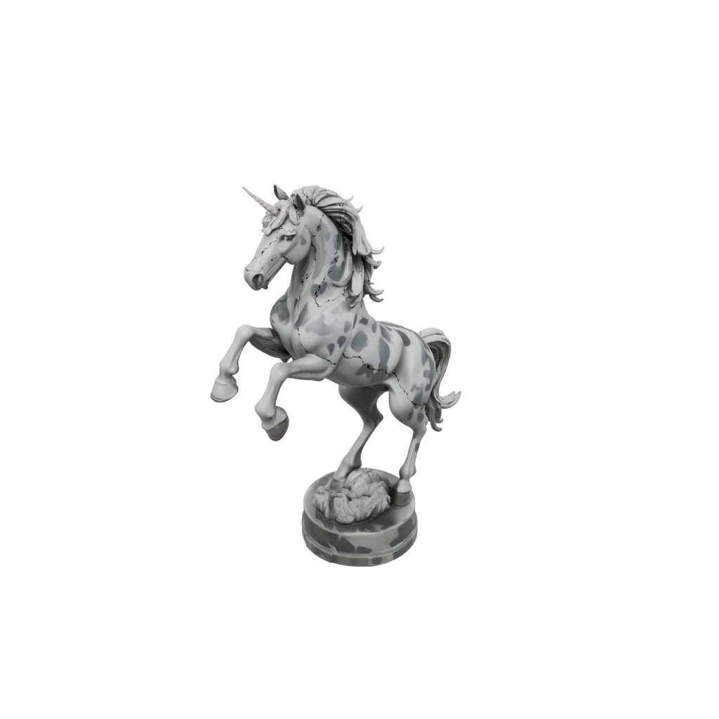Camo Bust Unicorn Rearing Figure