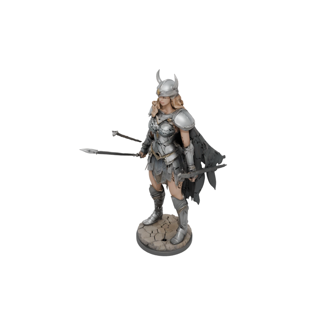 Camo Bust Valkyrie Warrior Figure