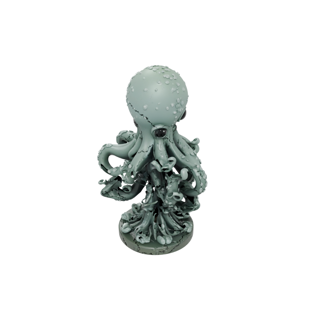 Camo Chibi Kraken Tentacle Sculpture