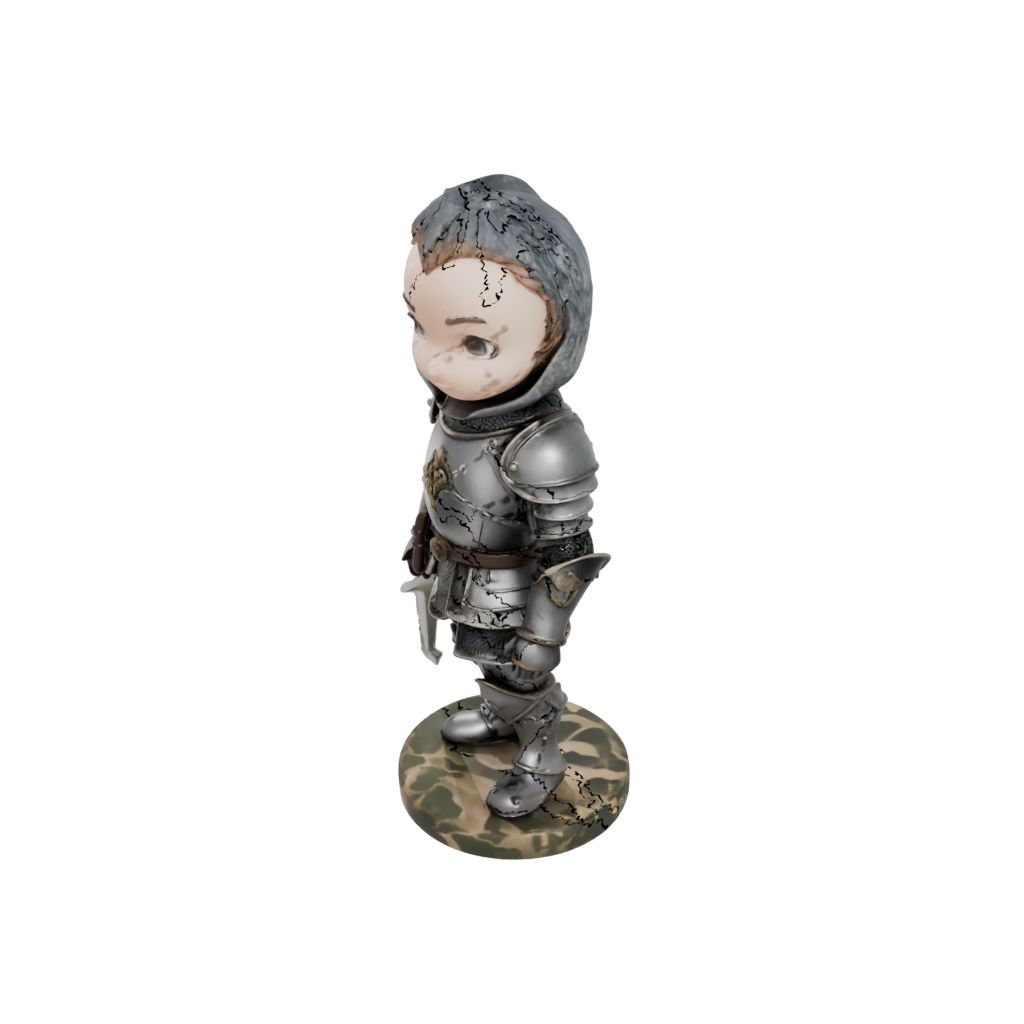 Camo Chibi Medieval Knight Statue