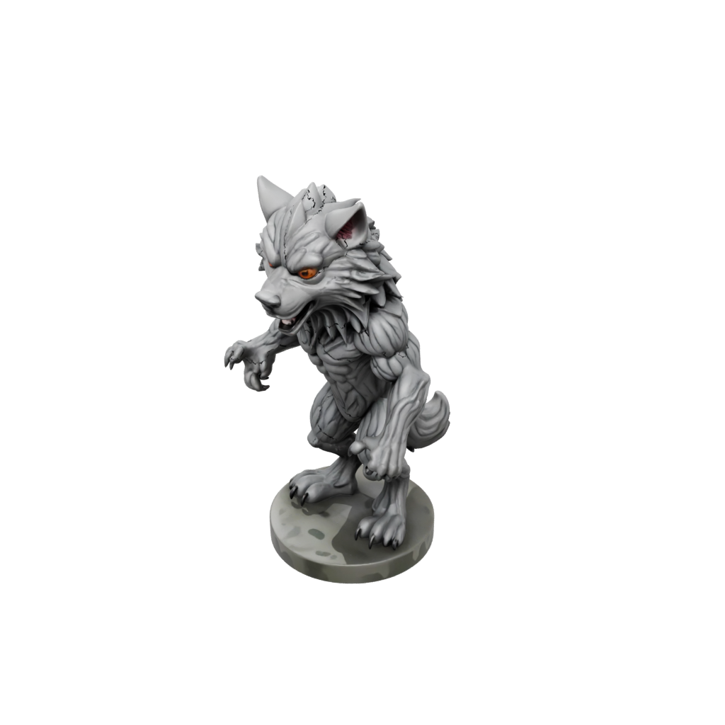 Camo Chibi Werewolf Mid-Howl