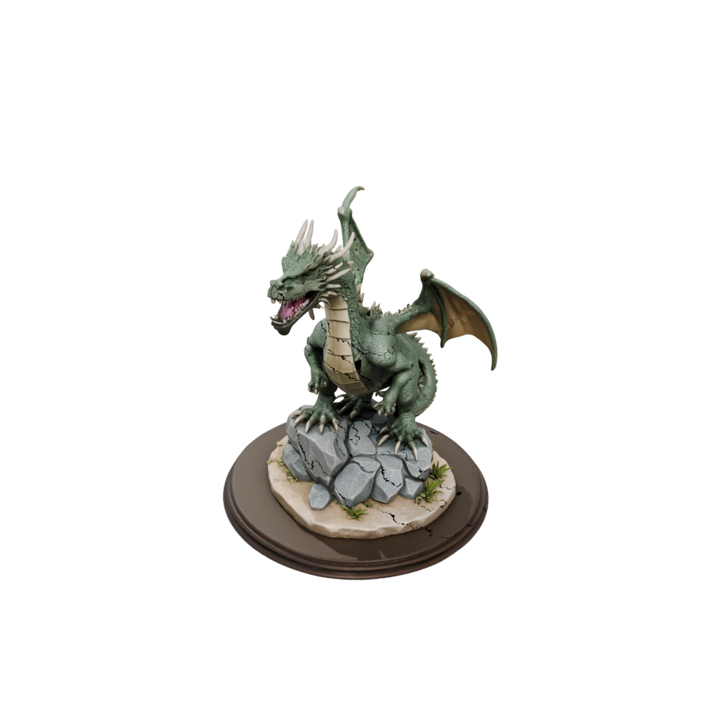 Camo Scene Ancient Dragon Perched On Rocks