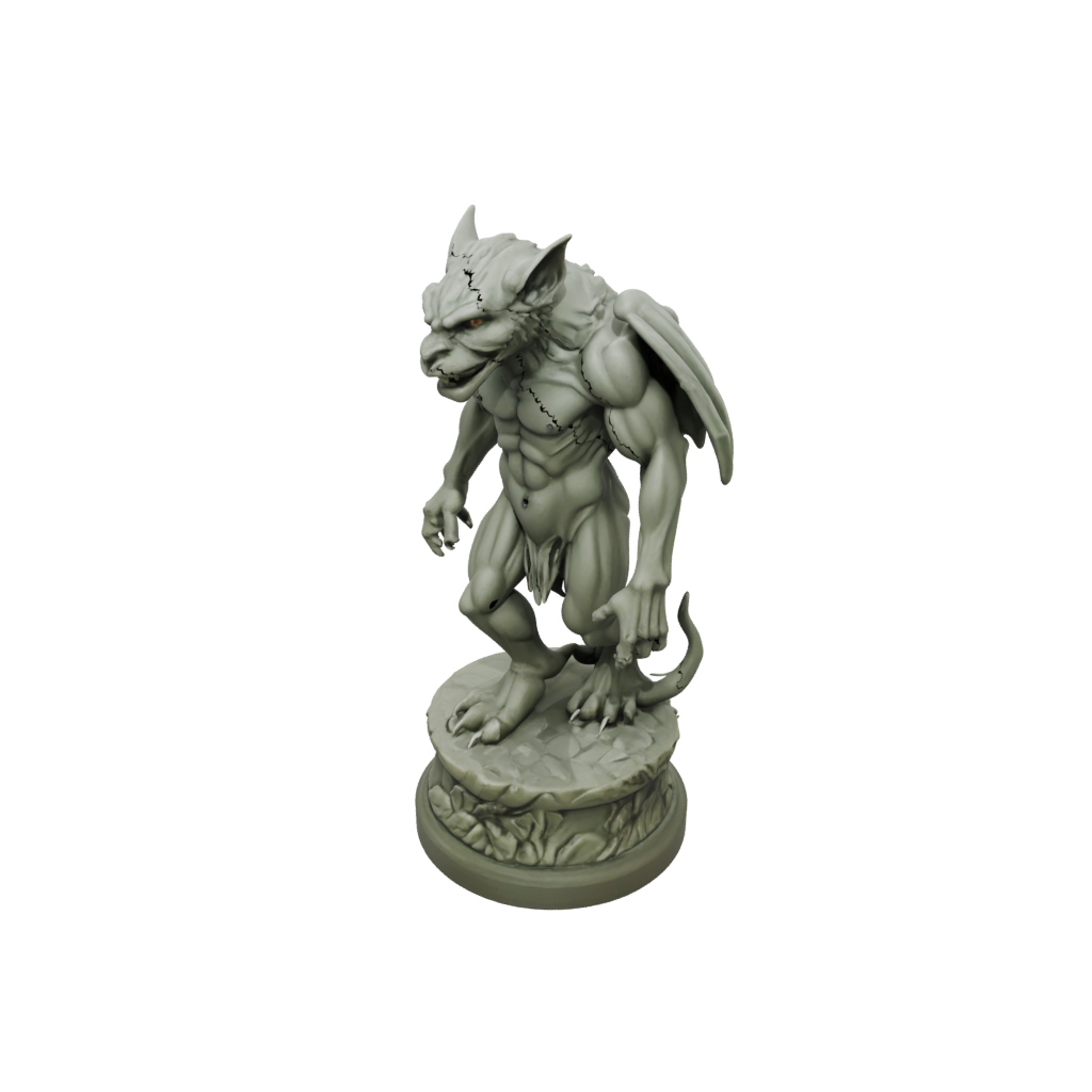 Camo Scene Gargoyle On Pedestal