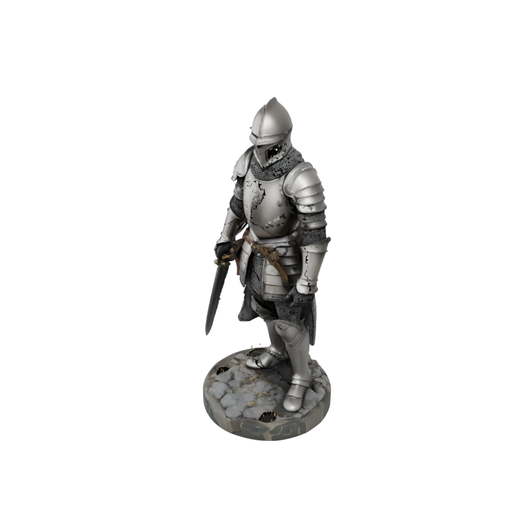 Camo Scene Medieval Knight Statue