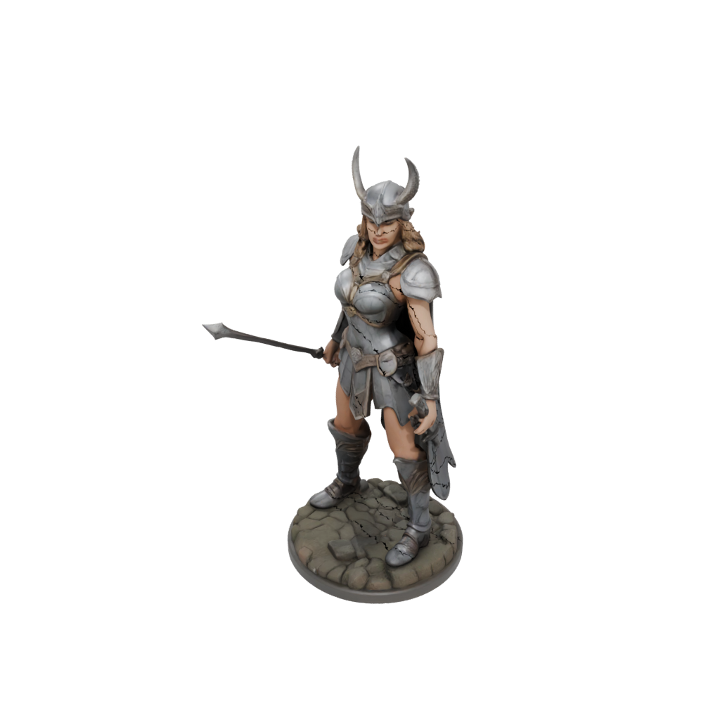 Camo Scene Valkyrie Warrior Figure