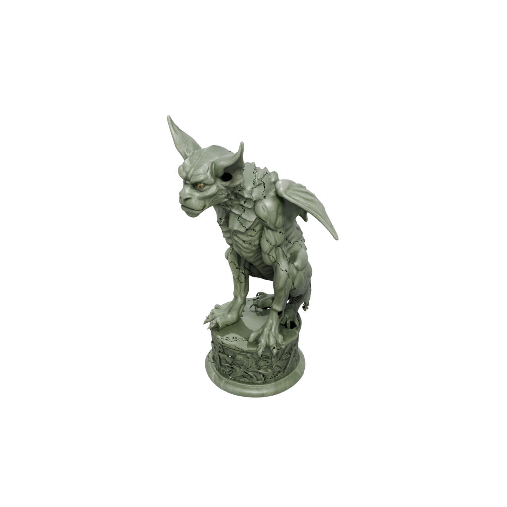 Camo Gargoyle On Pedestal