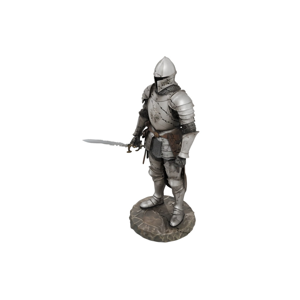 Camo Medieval Knight Statue