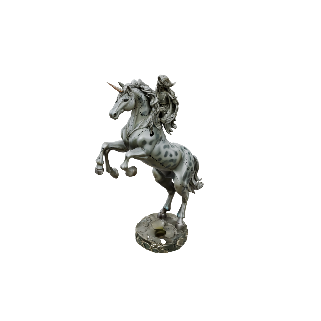 Camo Unicorn Rearing Figure