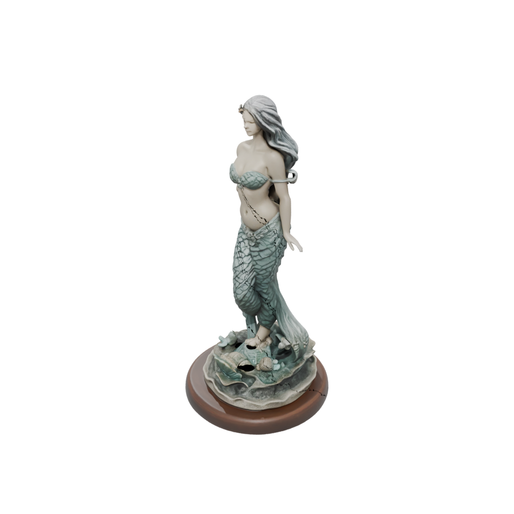 Camo Relief Mermaid On A Rock