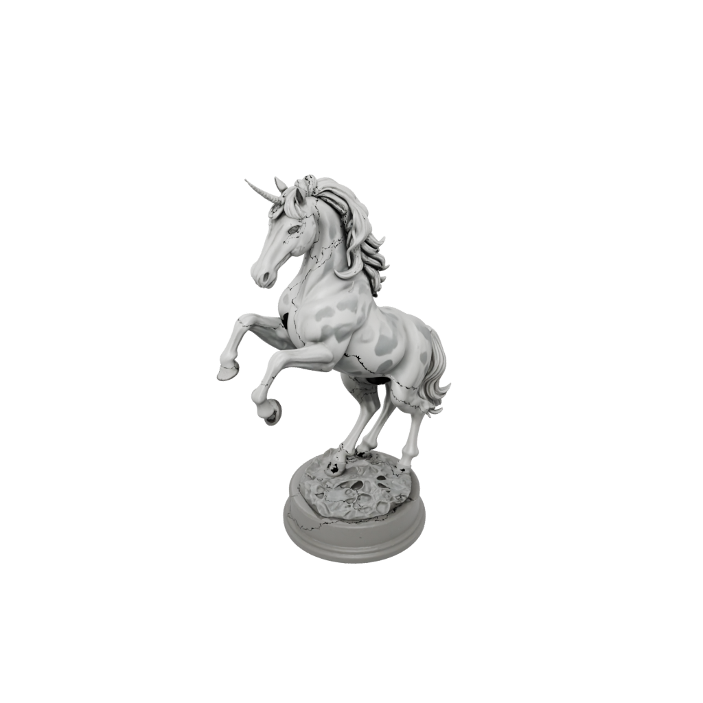 Camo Relief Unicorn Rearing Figure