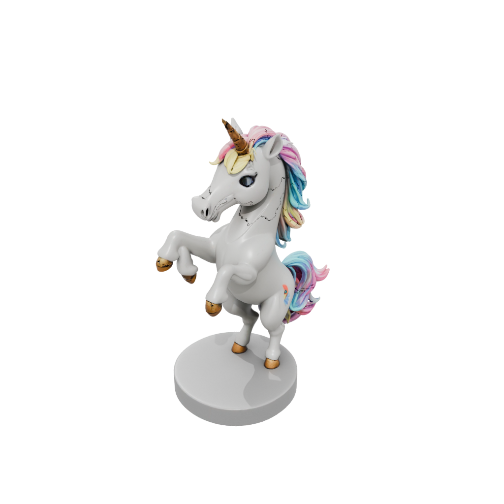 Chibi Unicorn Rearing Figure
