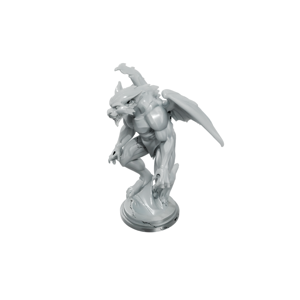Crystal Bust Gargoyle On Pedestal
