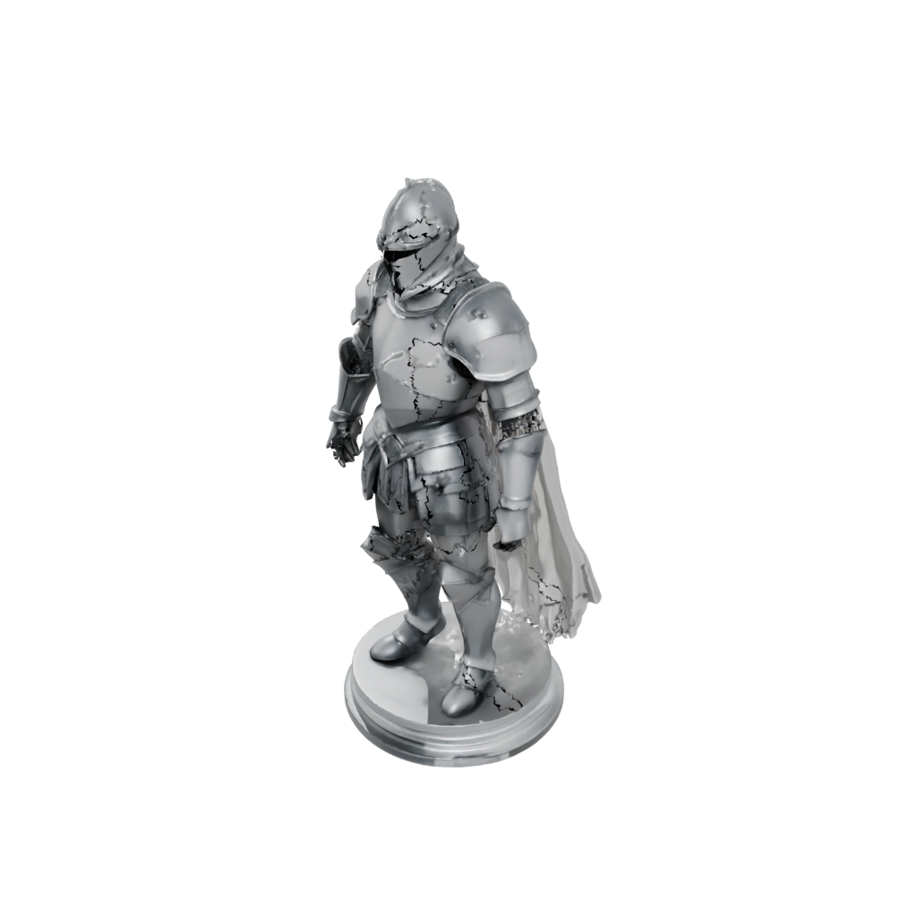 Crystal Bust Medieval Knight Statue