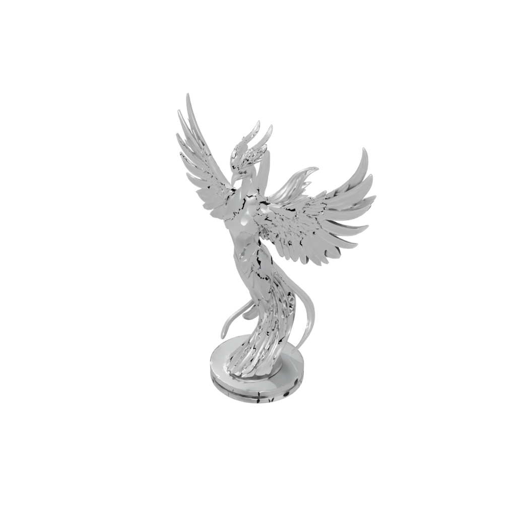 Crystal Bust Phoenix Rising Sculpture