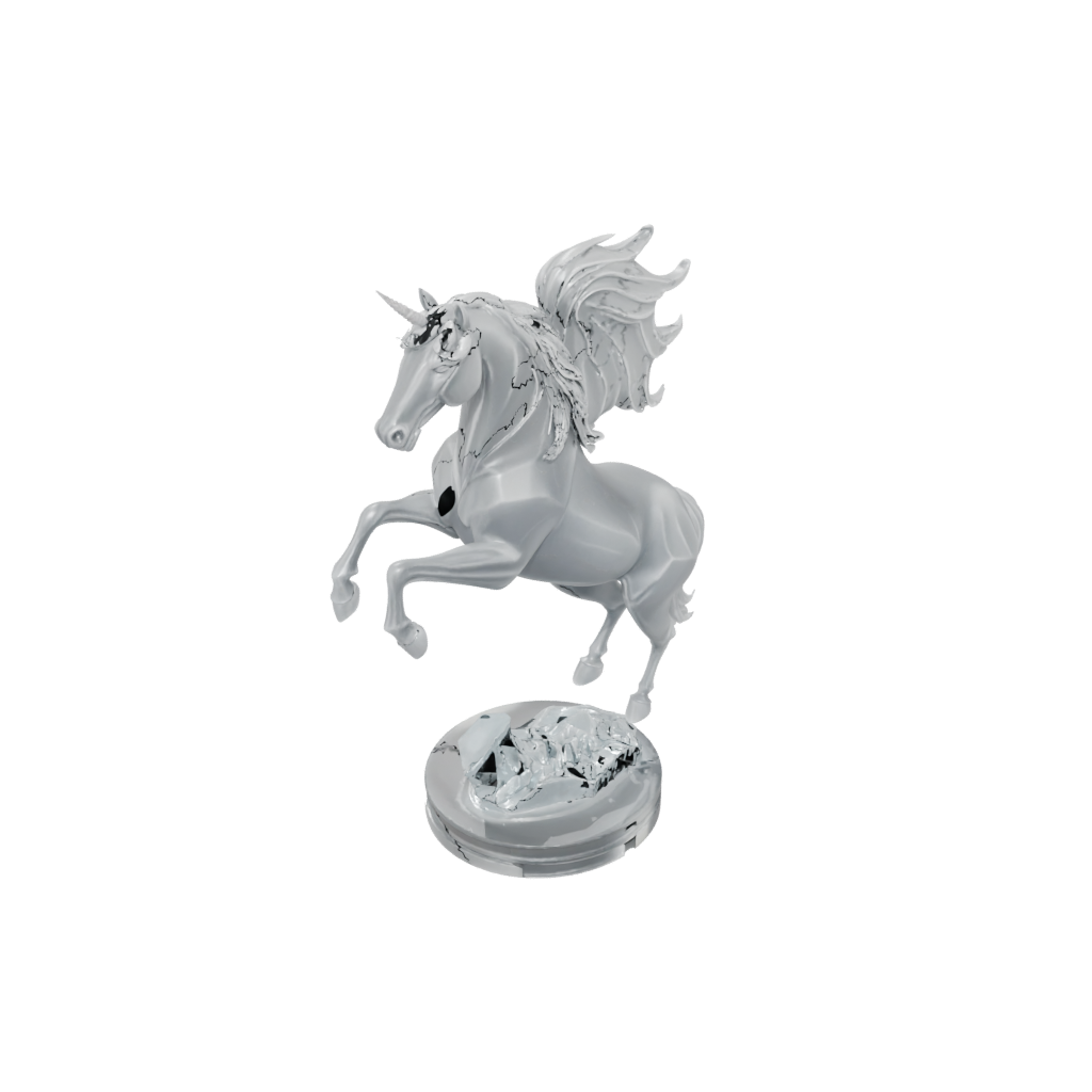 Crystal Bust Unicorn Rearing Figure