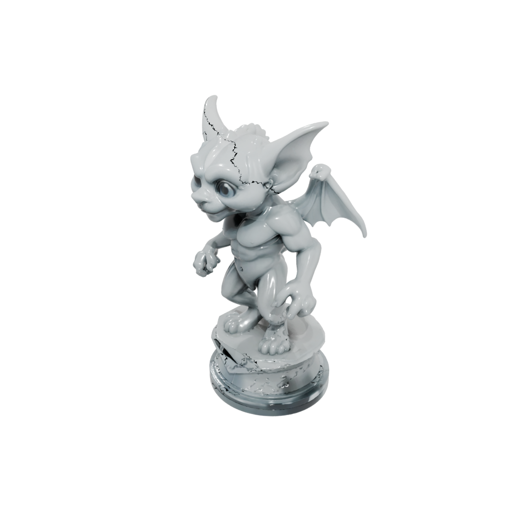 Crystal Chibi Gargoyle On Pedestal