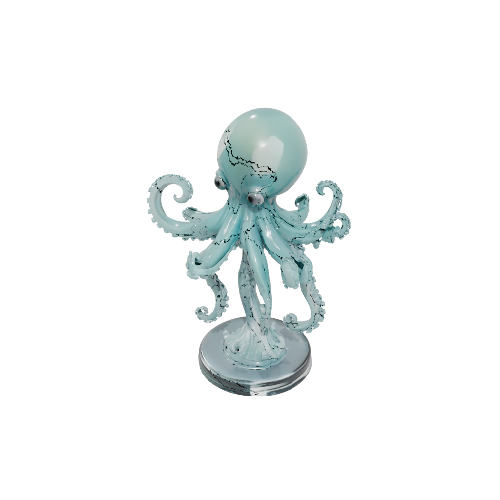 Crystal Chibi Kraken Tentacle Sculpture