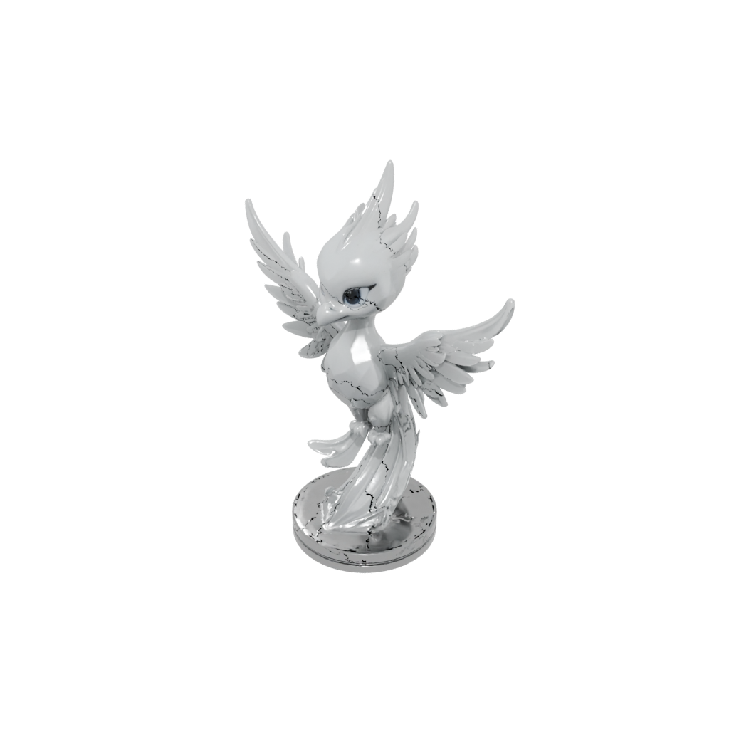 Crystal Chibi Phoenix Rising Sculpture