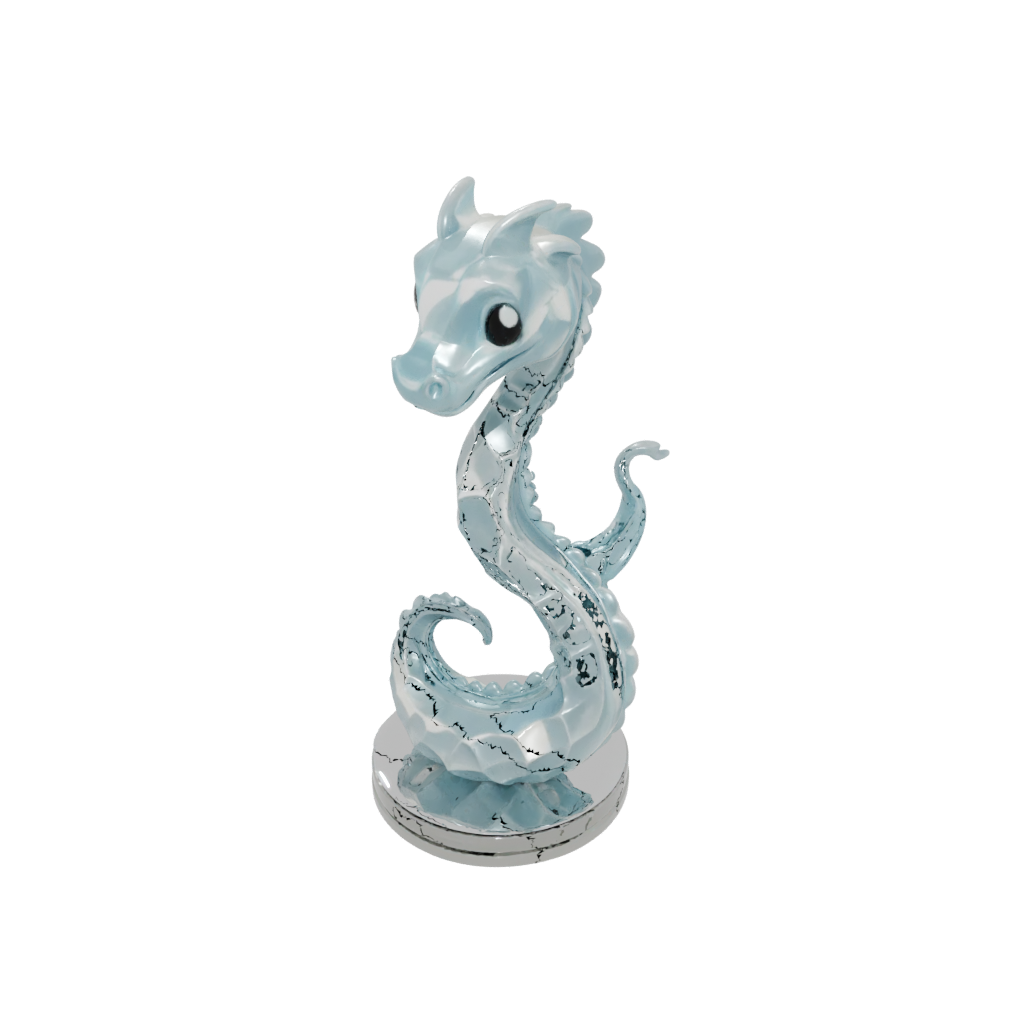 Crystal Chibi Sea Serpent Coiled Upright