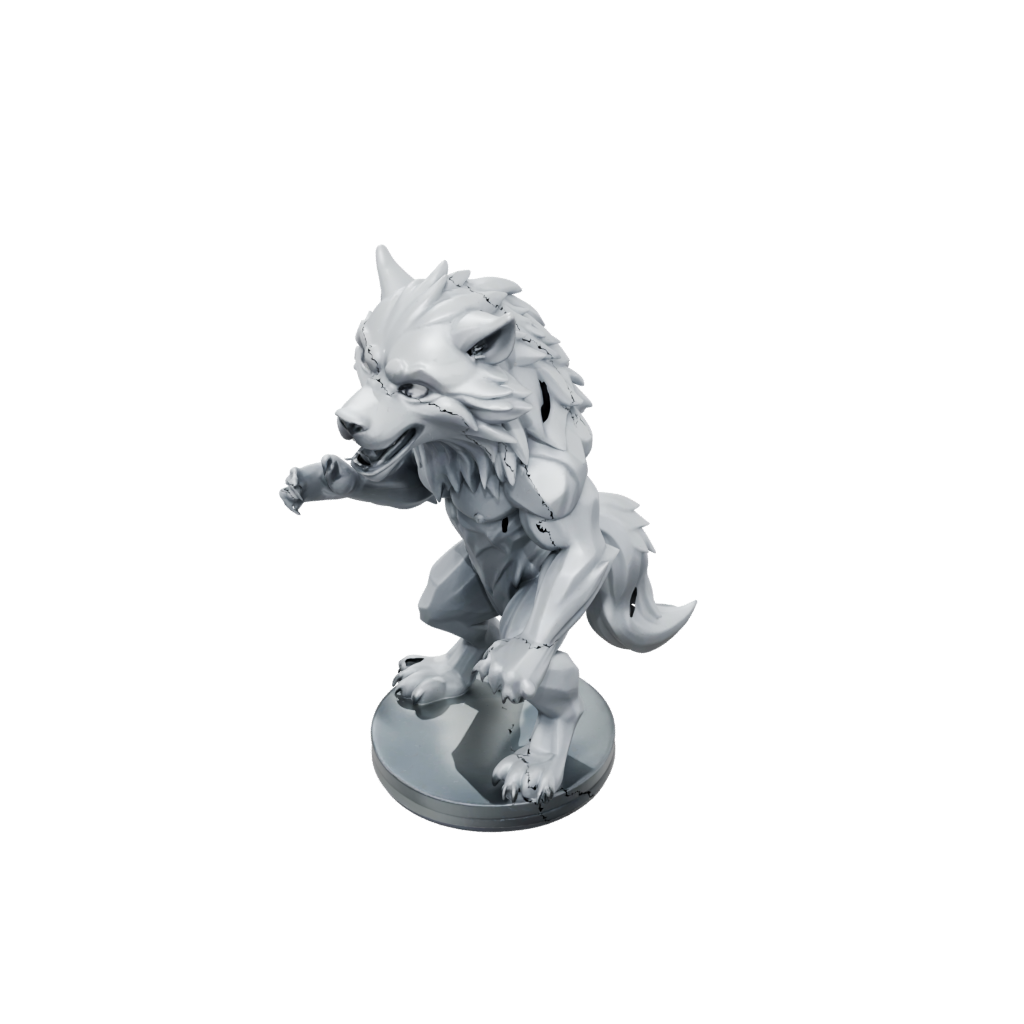 Crystal Chibi Werewolf Mid-Howl