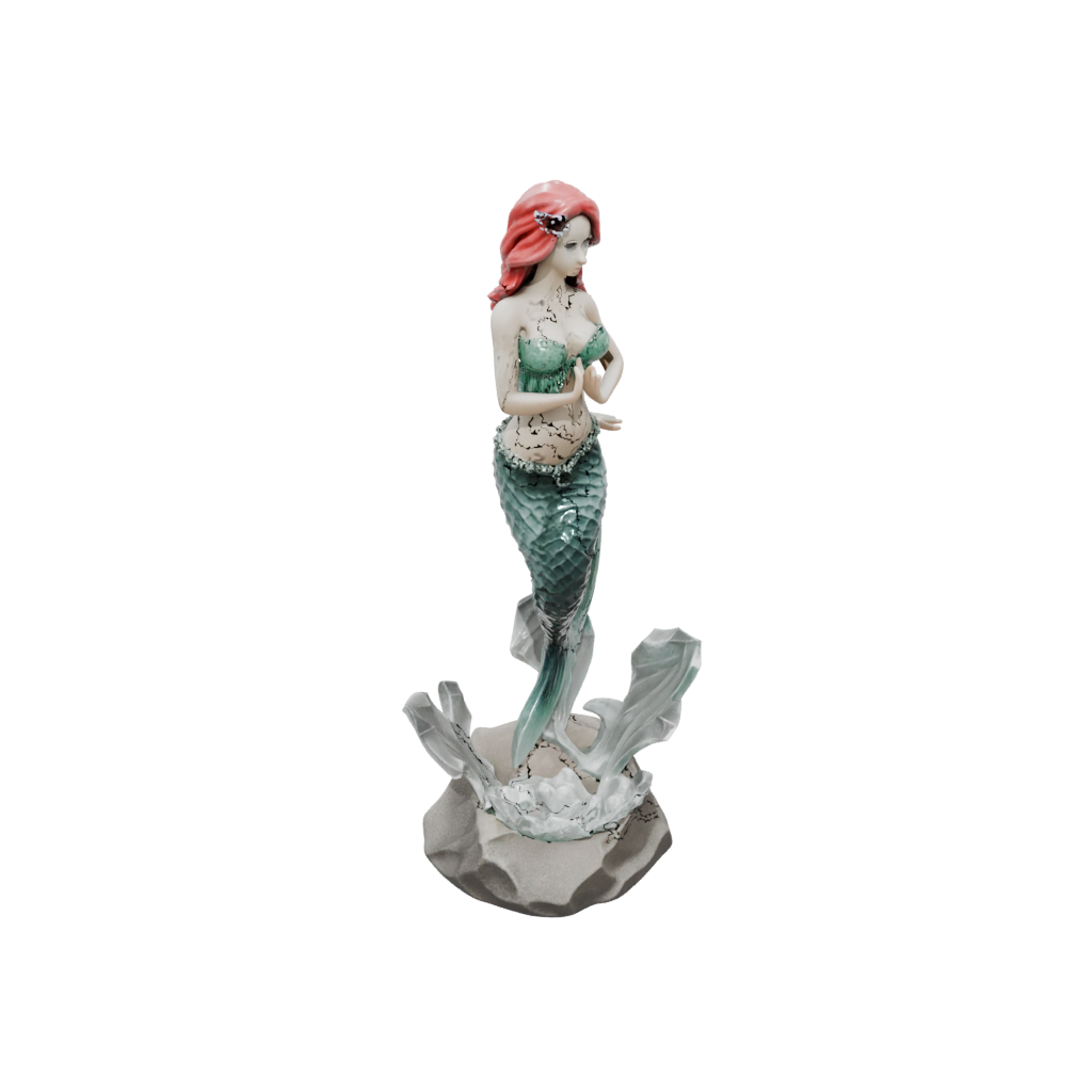 Crystal Scene Mermaid On A Rock