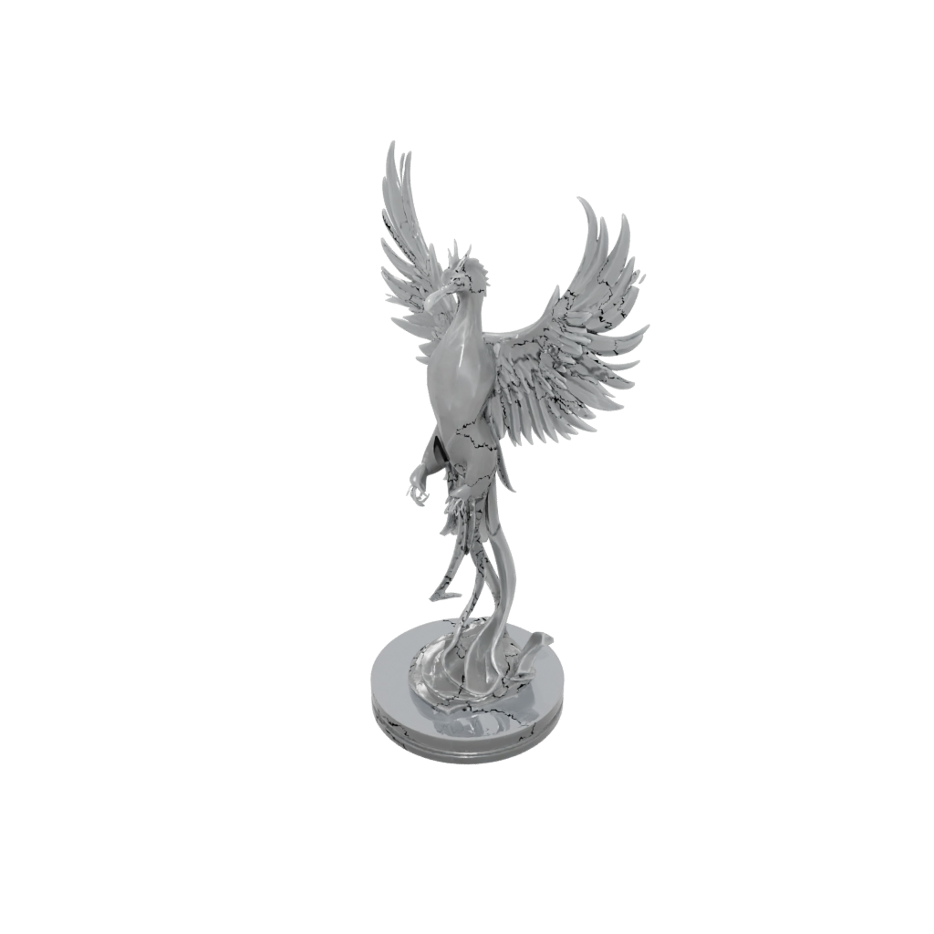 Crystal Scene Phoenix Rising Sculpture