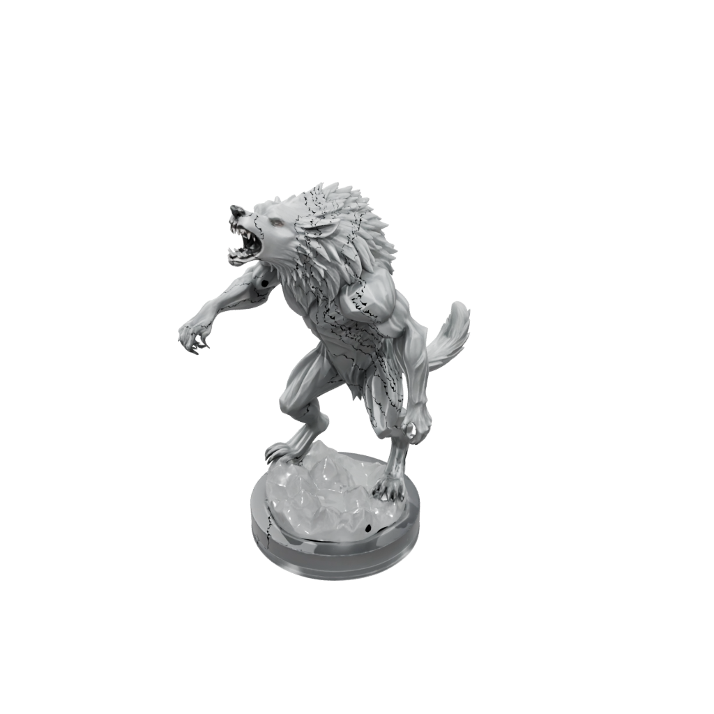 Crystal Scene Werewolf Mid-Howl