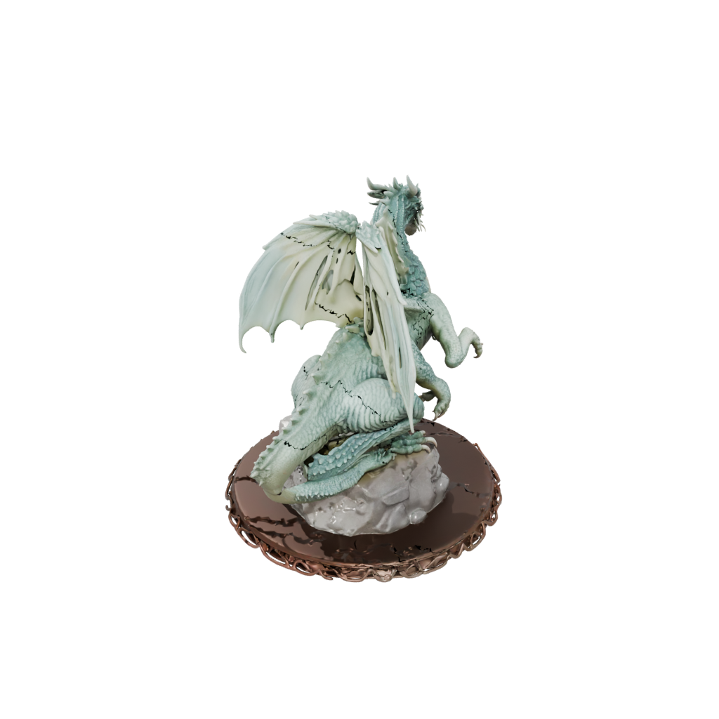 Crystal Ancient Dragon Perched On Rocks