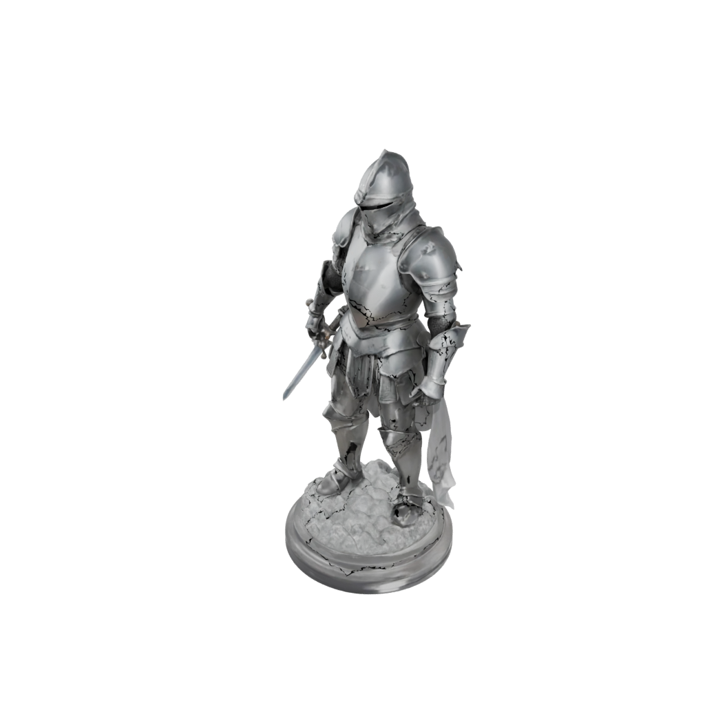 Crystal Medieval Knight Statue