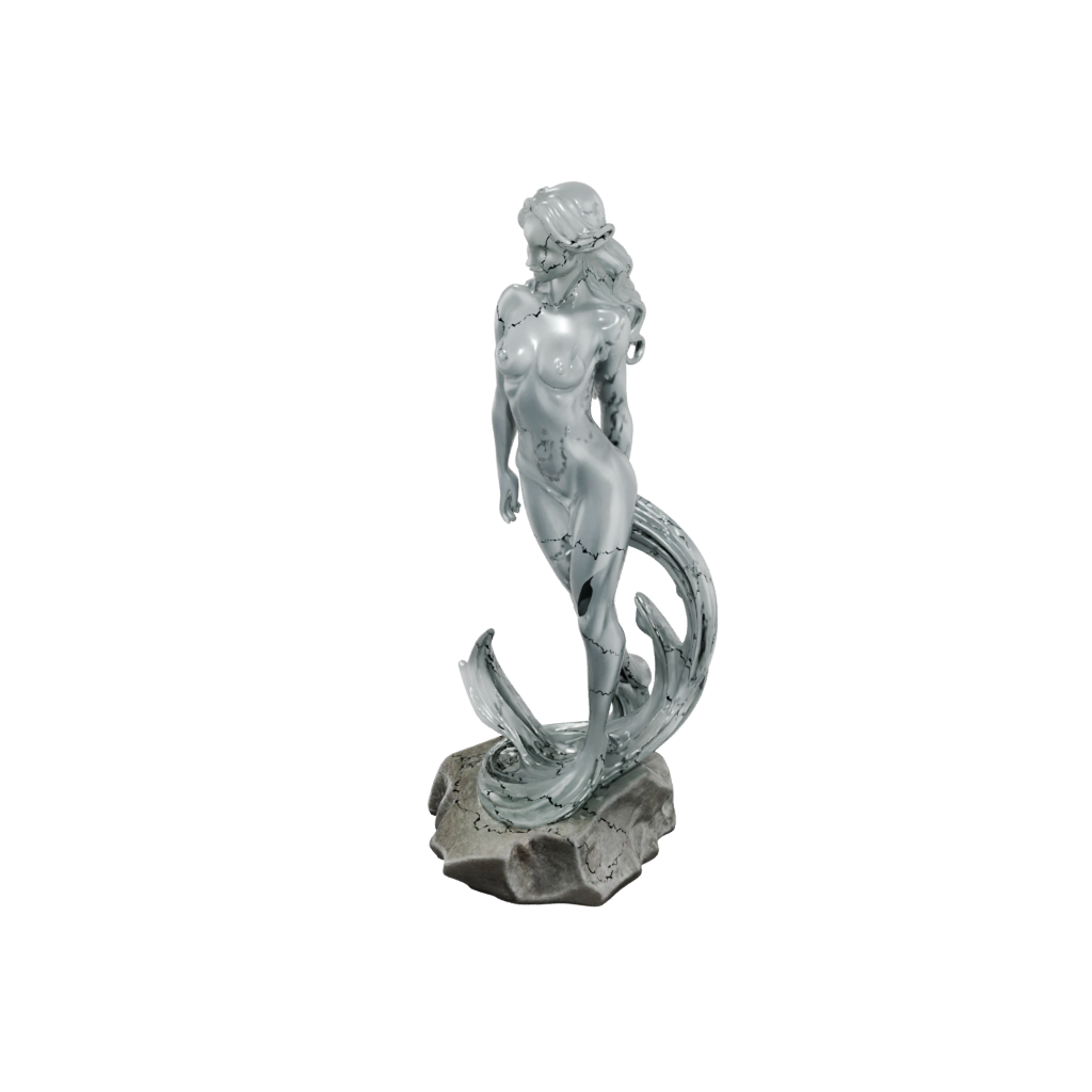 Crystal Mermaid On A Rock
