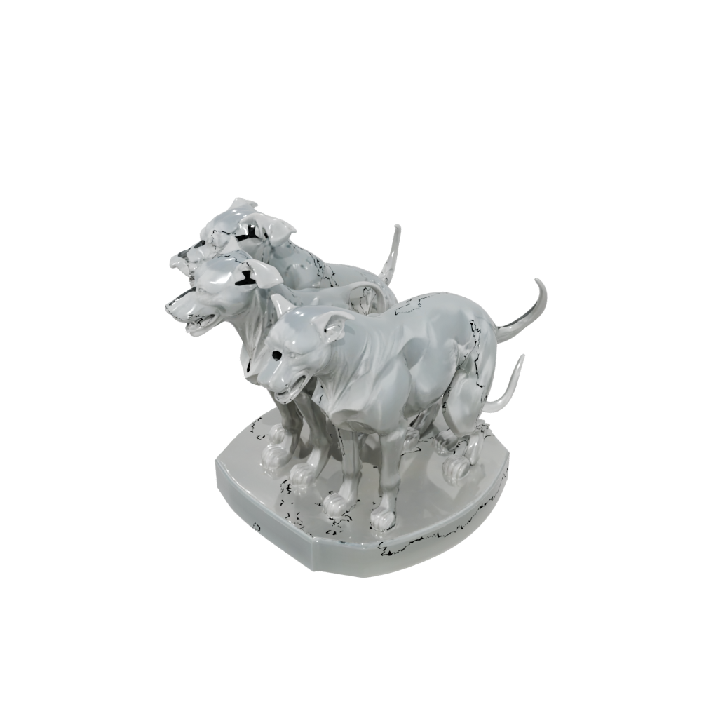Crystal Relief Cerberus Three-Headed Hound