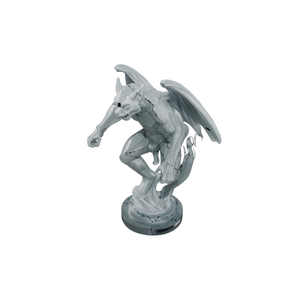 Crystal Relief Gargoyle On Pedestal