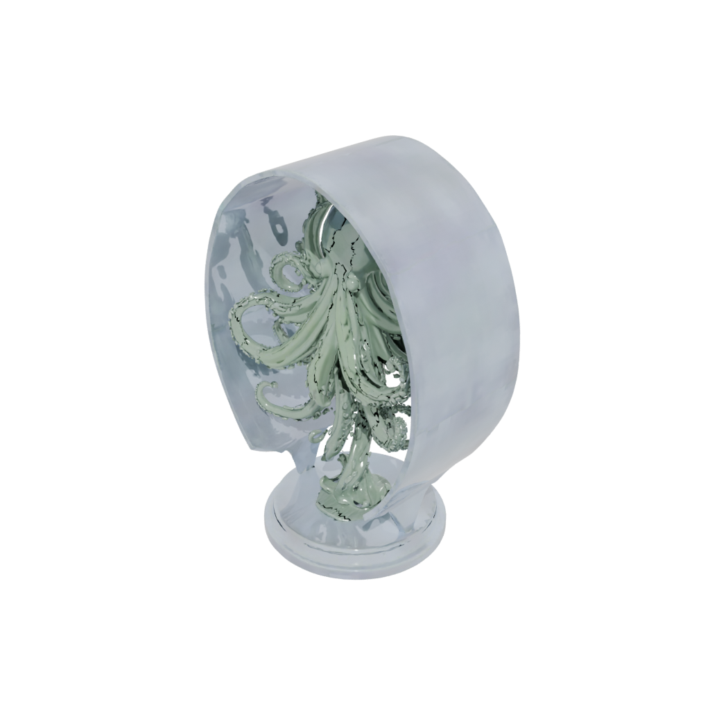 Crystal Relief Kraken Tentacle Sculpture