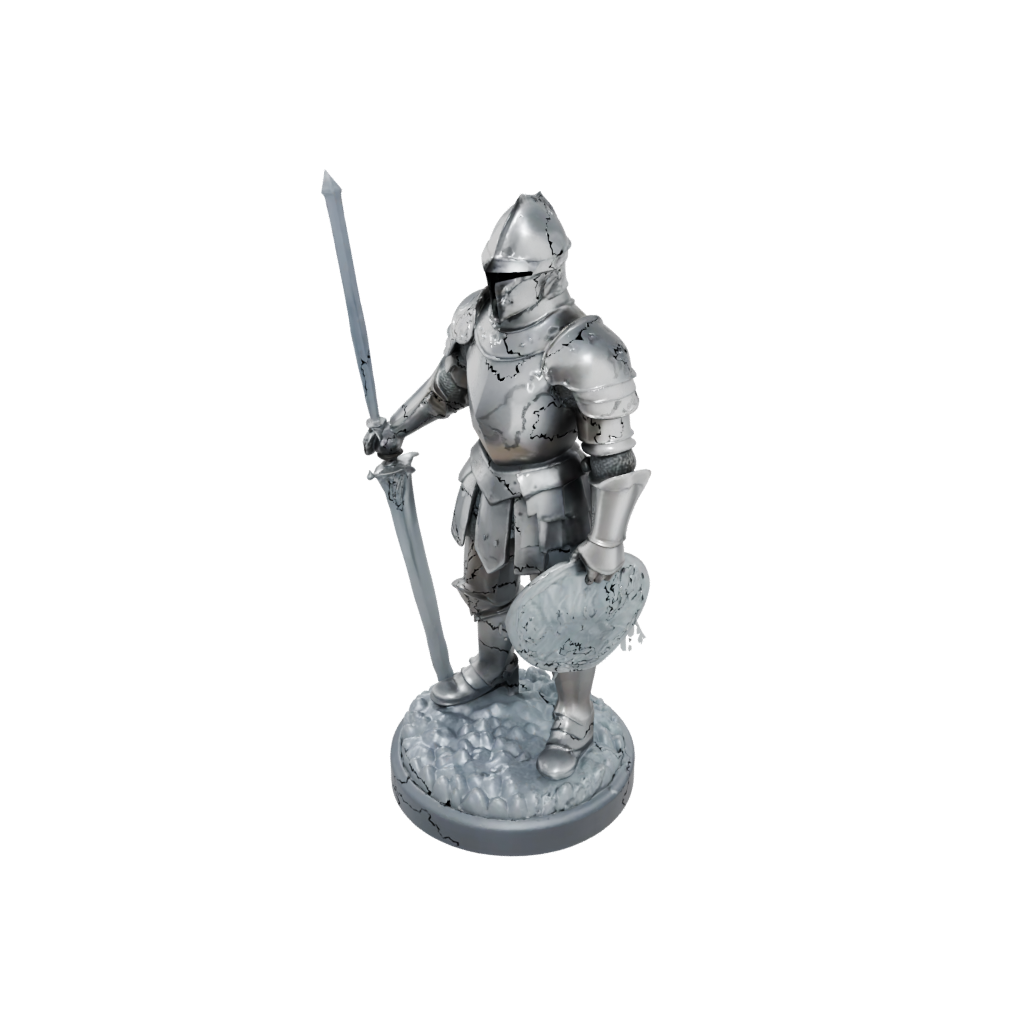 Crystal Relief Medieval Knight Statue