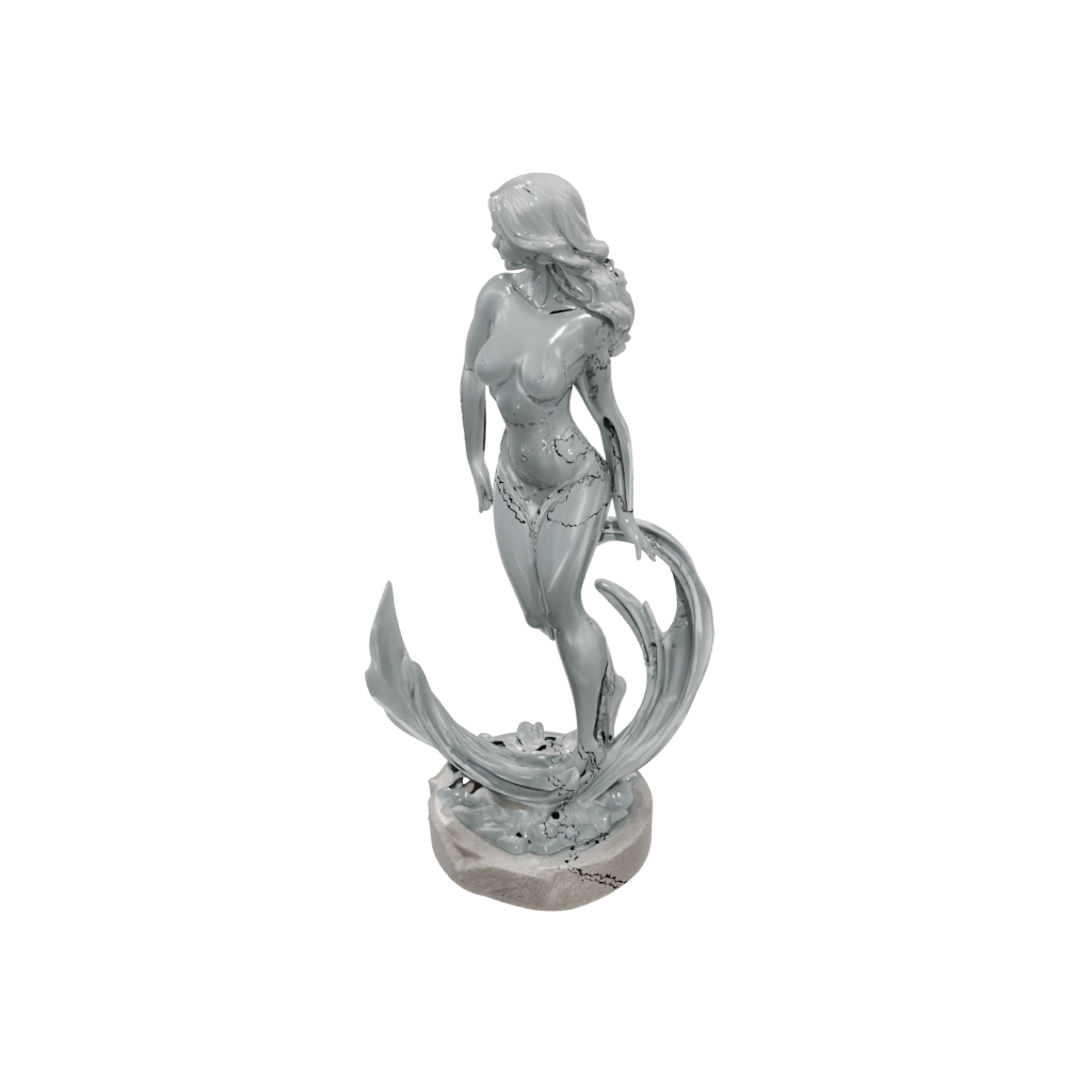 Crystal Relief Mermaid On A Rock