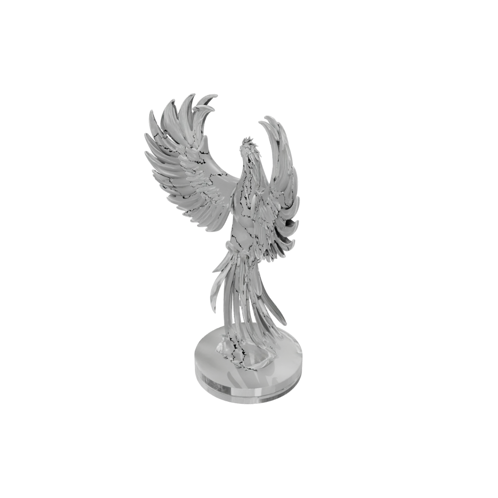 Crystal Relief Phoenix Rising Sculpture