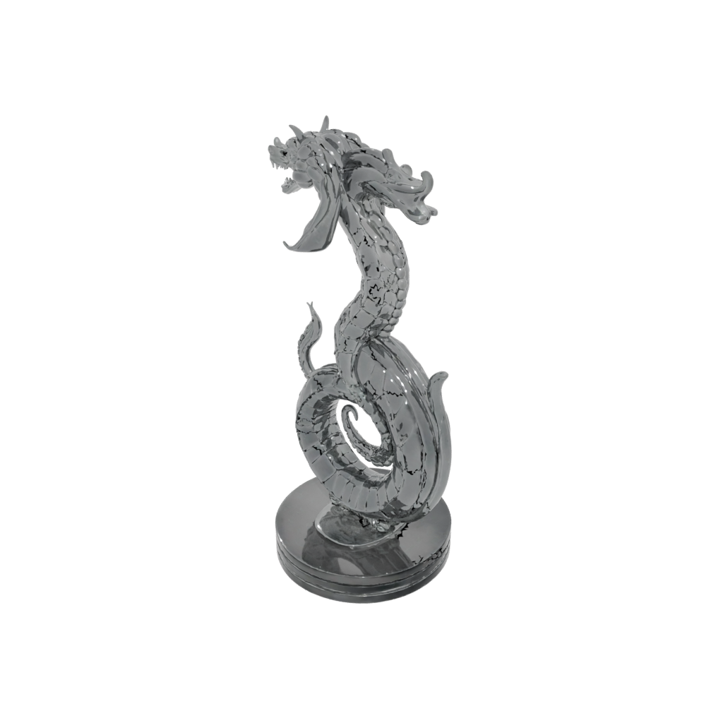 Crystal Relief Sea Serpent Coiled Upright