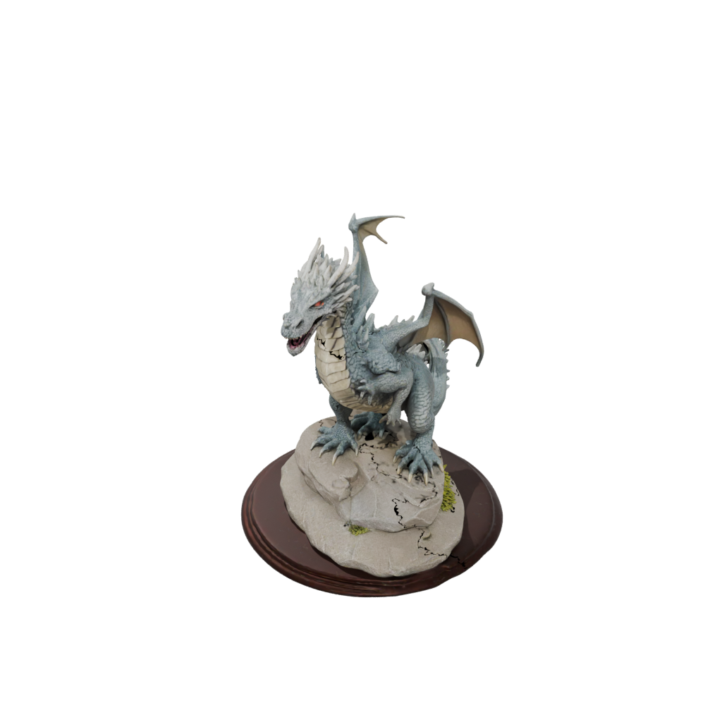 Scene Ancient Dragon Perched On Rocks