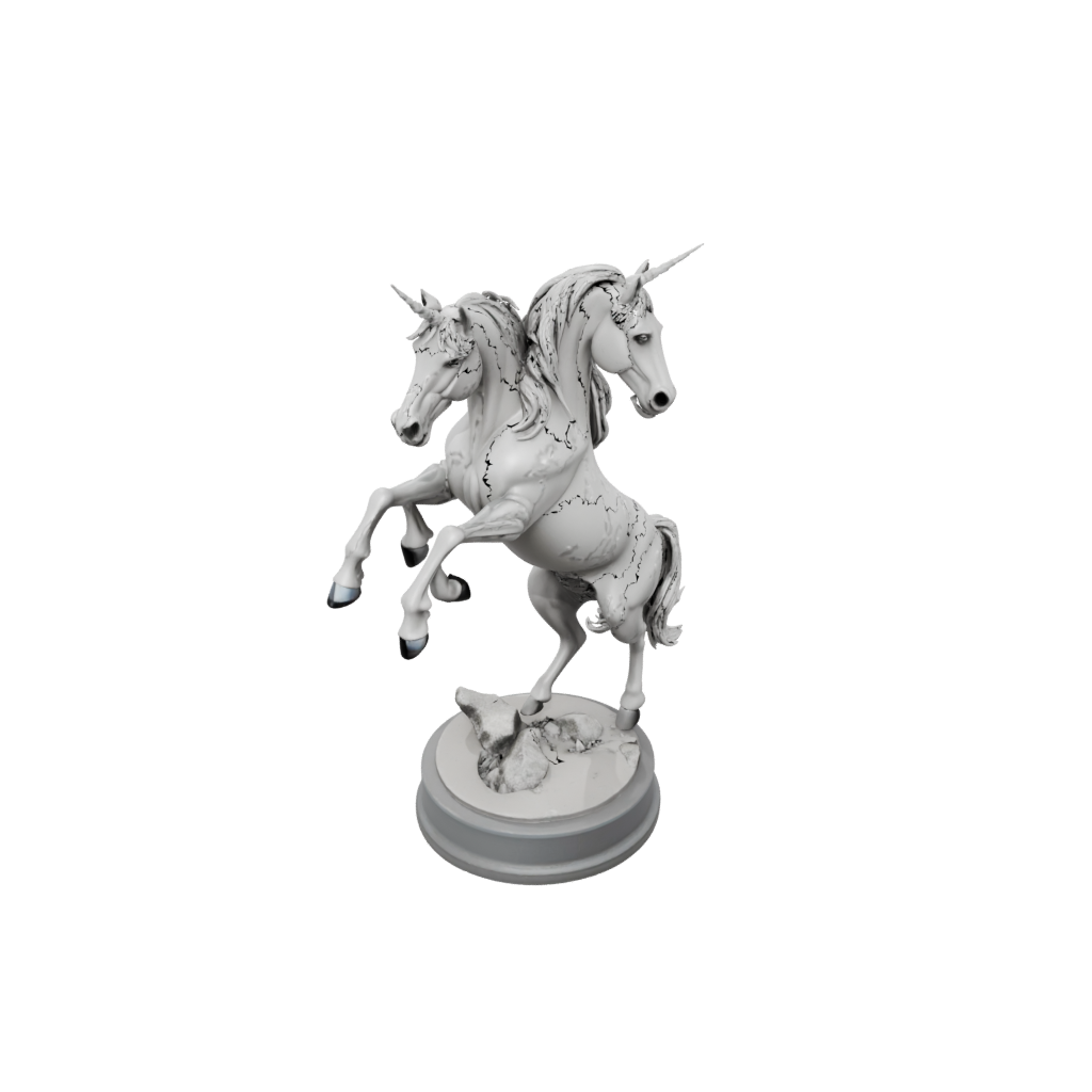 Scene Unicorn Rearing Figure