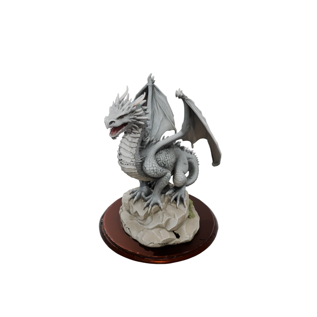 Ancient Dragon Perched On Rocks