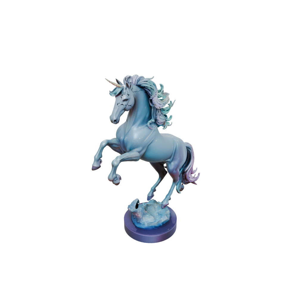 Galaxy Bust Unicorn Rearing Figure