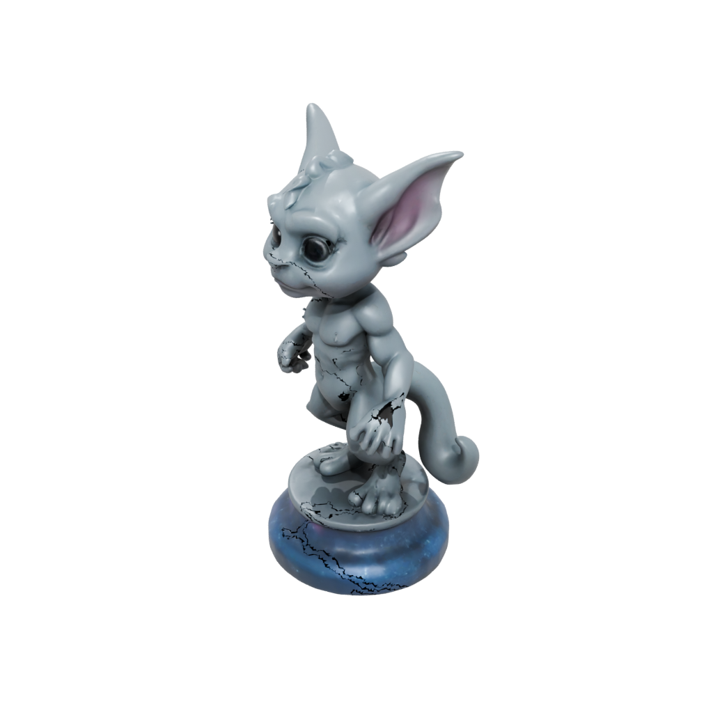 Galaxy Chibi Gargoyle On Pedestal