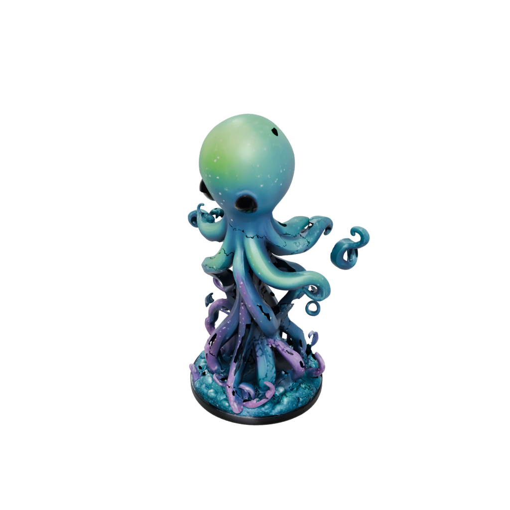 Galaxy Chibi Kraken Tentacle Sculpture