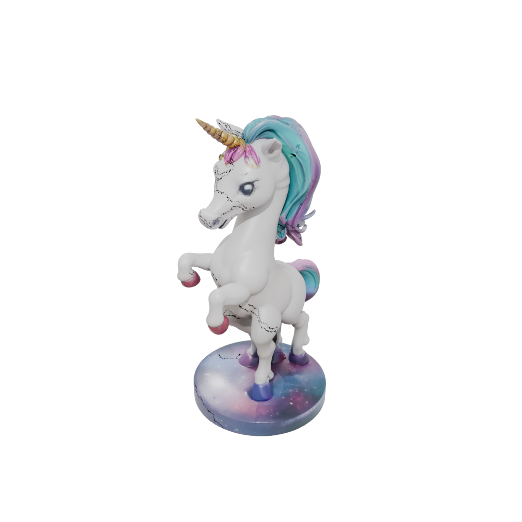 Galaxy Chibi Unicorn Rearing Figure