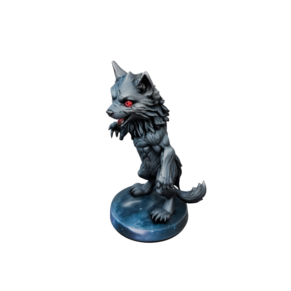 Galaxy Chibi Werewolf Mid-Howl