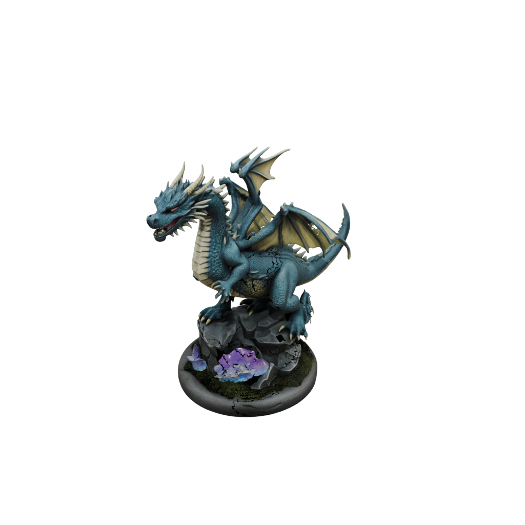 Galaxy Scene Ancient Dragon Perched On Rocks