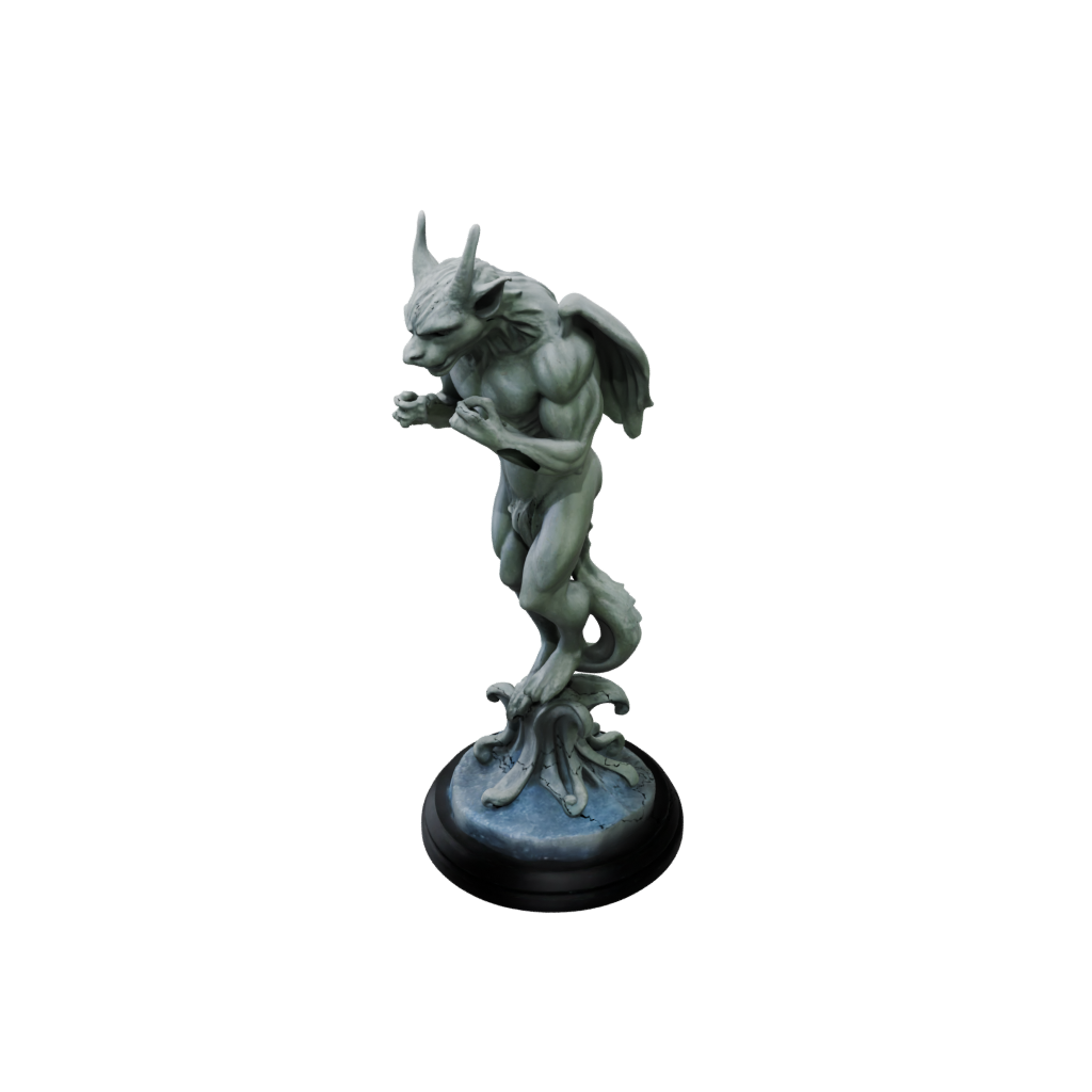 Galaxy Scene Gargoyle On Pedestal