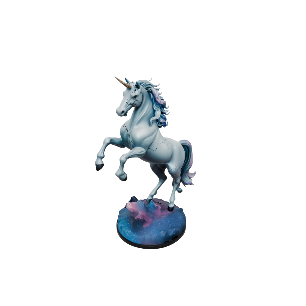 Galaxy Scene Unicorn Rearing Figure
