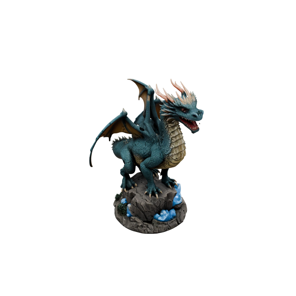 Galaxy Ancient Dragon Perched On Rocks